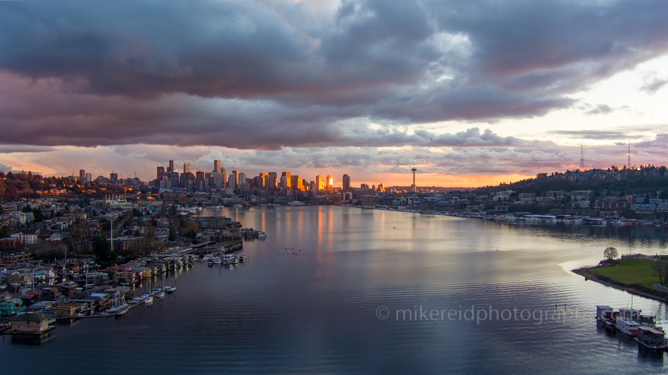 Over Seattle Downtown Lake Union Golden Light.jpg 