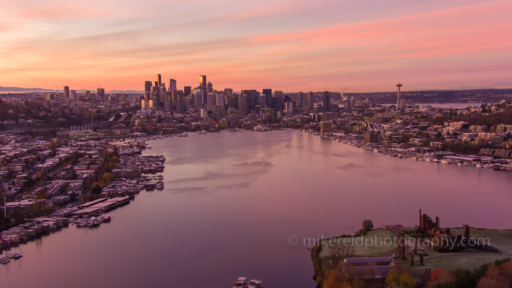 Over Seattle Lake Union to Downtown at Sunrise.jpg 