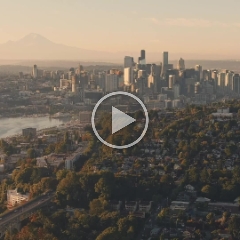 Seattle Dawn Above QA Aerial Video Beautiful Aerial Video views over Seattle and Queen Anne Hill at sunrise or sunset. #seattle #dronephotography #dronevideo #aerial #aerialphotography...