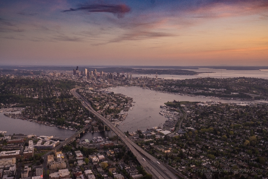 Aerial I5 and Seattle