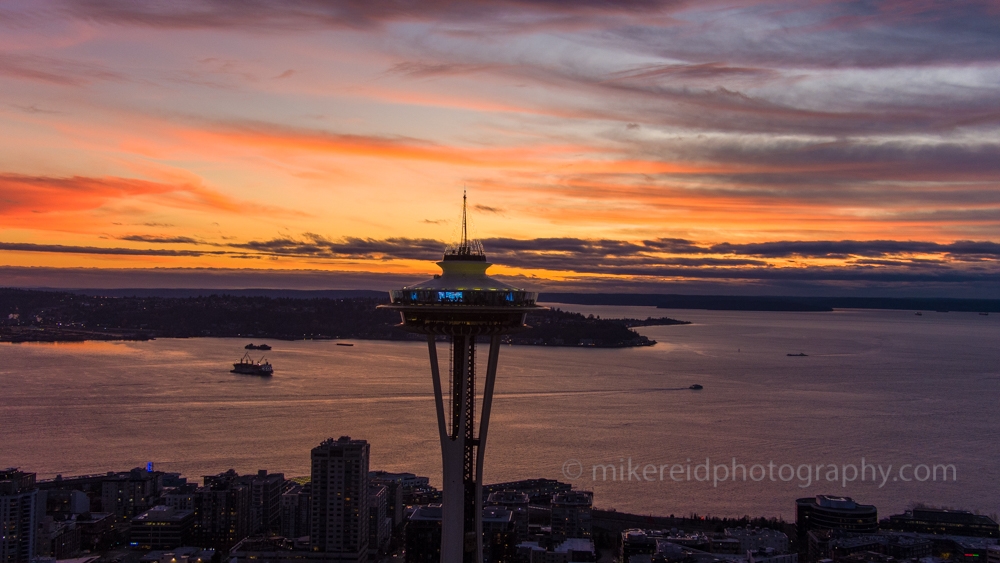 Aerial Seattle Space Needle Sunset Light.jpg 