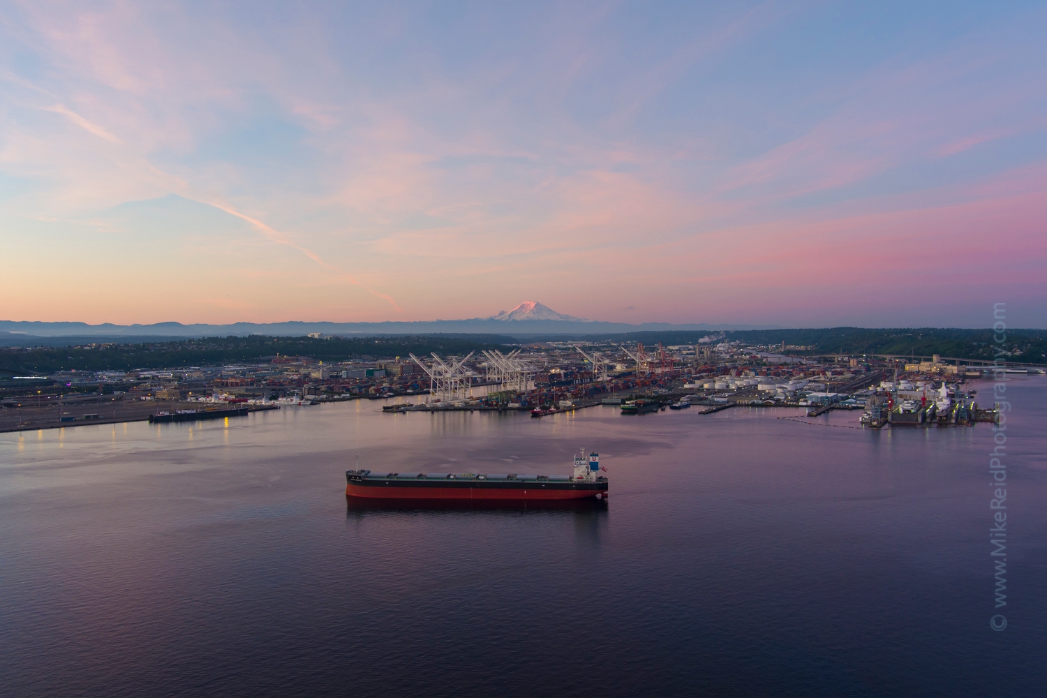 Over Seattle Port of Seattle and Mount Rainie #seattle #dronephotography #dronevideo #aerial #aerialphotography #aerialvideo #northwest #washingtonstate