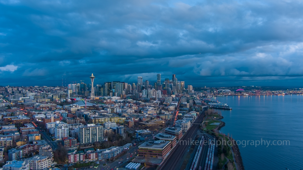 Over Seattle at Dusk Along the Waterfront.jpg 