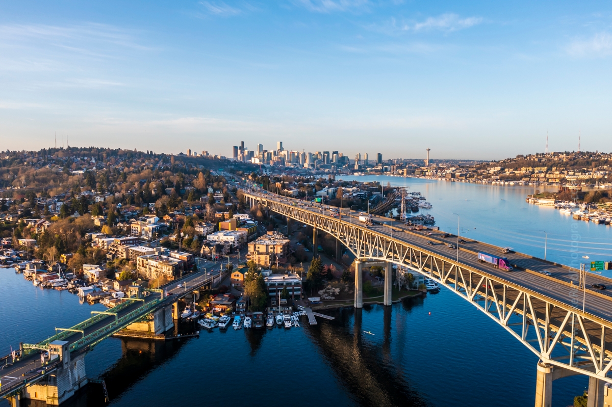 Seattle Aerial Photography Bridges Crossroads #seattle #dronephotography #dronevideo #aerial #aerialphotography #aerialvideo #northwest #washingtonstate