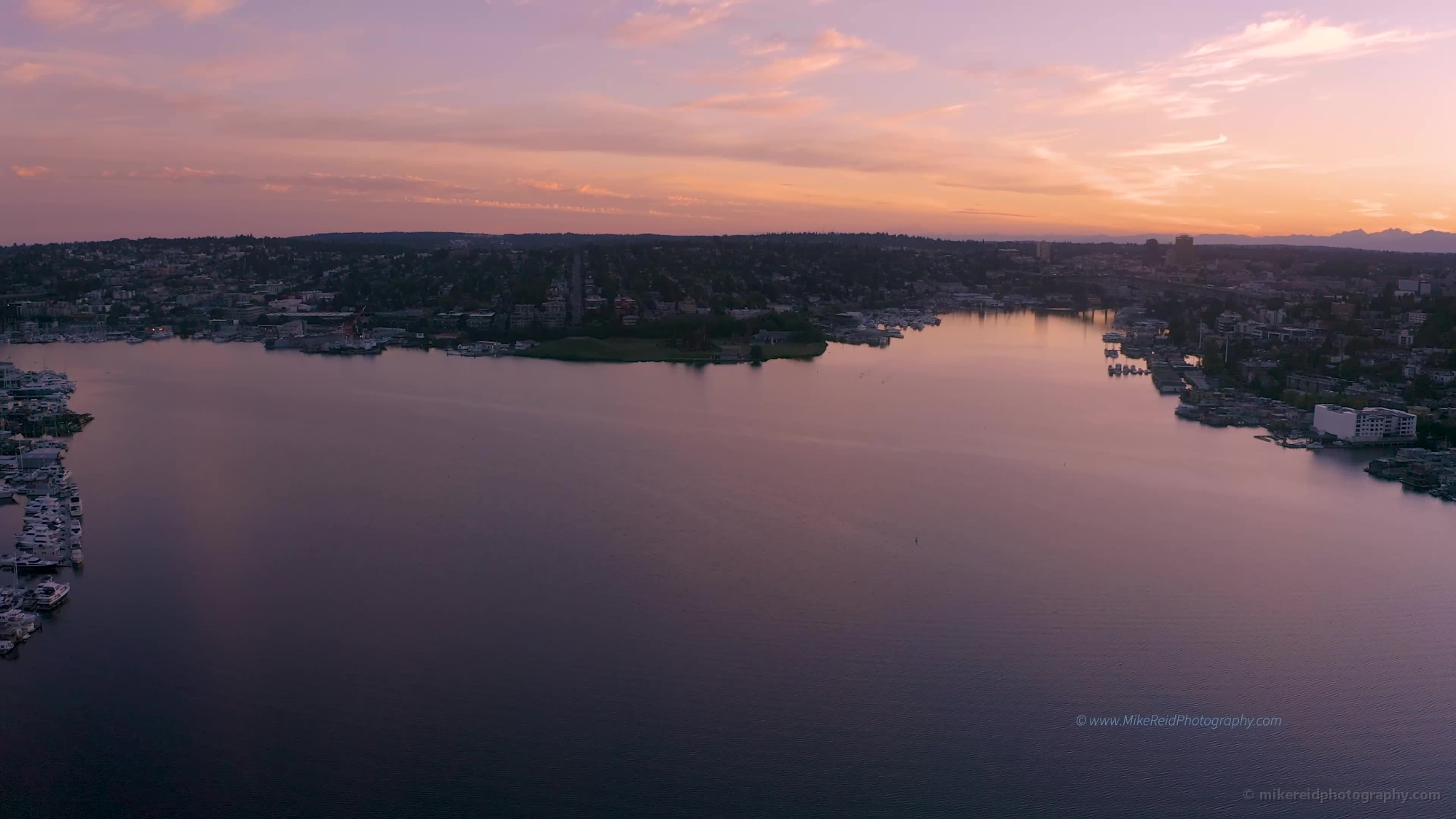 Seattle Aerial Photography Lake Union Sunrise Rowers