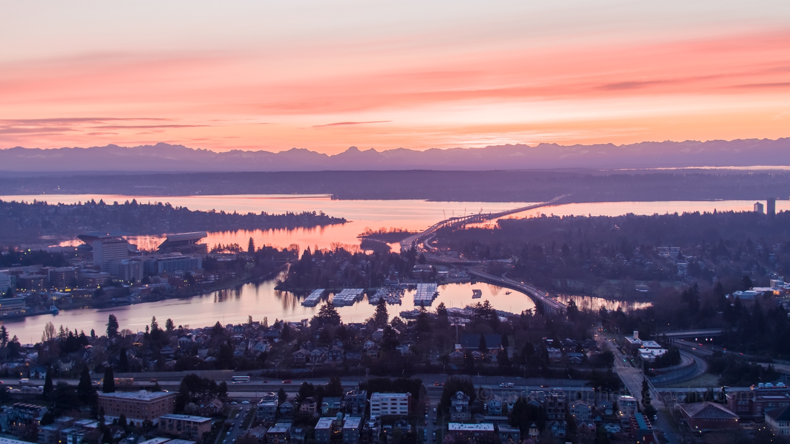 Seattle Aerial Photography Montlake Sunrise to Bellevue #seattle #dronephotography #dronevideo #aerial #aerialphotography #aerialvideo #northwest #washingtonstate