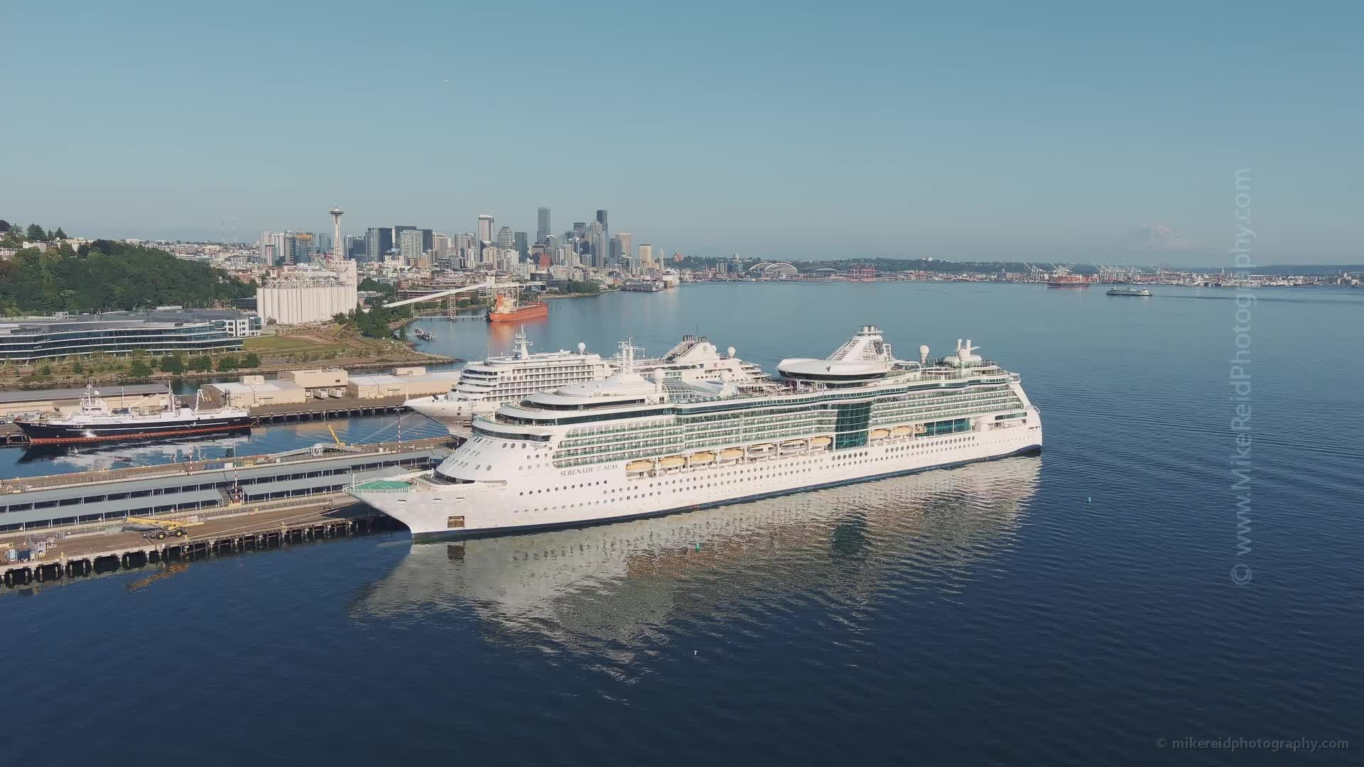 Cruise Ship parked at Pier 90 with #Seattle in the background