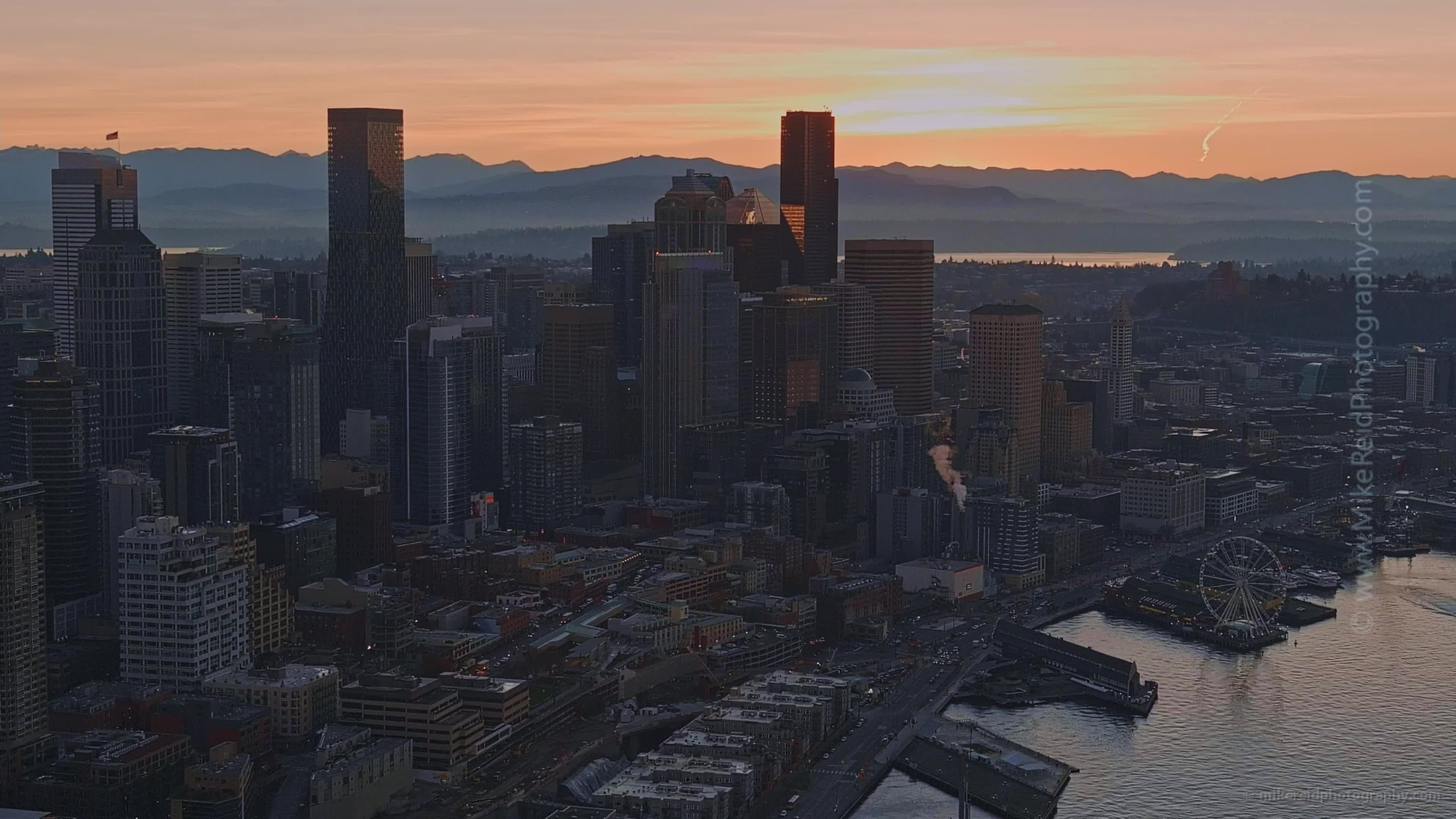 Seattle Dawn Nov22  Aerial Drone Video