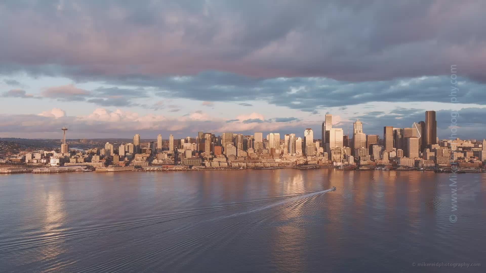 Seattle Golden Skyline Nov23  Aerial Drone Video