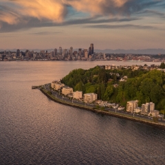 Aerial Alki and Seattle Dusk  #seattle #dronephotography #dronevideo #aerial #aerialphotography #aerialvideo #northwest #washingtonstate To order a print please email me at  Mike Reid Photography : seattle, sky view observatory, svo, zeiss lenses, columbia center, urban, sunrise, fog, sunset, puget sound, elliott bay, space needle, northwest, washington, rainier, aerial, a7r, alr2, seattle aerial photography, northwest aerial photography, university of washington, alki, seattle photography