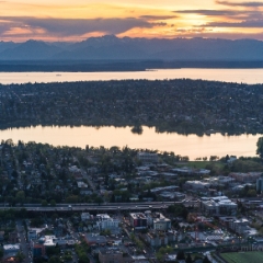 Aerial Greenlake Sunset To order a print please email me at  Mike Reid Photography : seattle, sky view observatory, svo, zeiss lenses, columbia center, urban, sunrise, fog, sunset, puget sound, elliott bay, space needle, northwest, washington, rainier, aerial, a7r, alr2, seattle aerial photography, northwest aerial photography, university of washington, alki, seattle photography