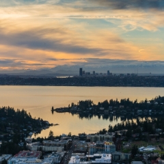 Aerial Lake WAshington SEattle Sunset To order a print please email me at  Mike Reid Photography
