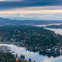 Aerial Meydenbauer Bay and Rainier To order a print please email me at  Mike Reid Photography