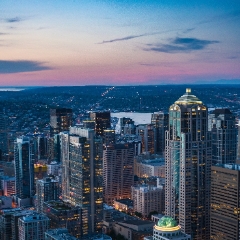 Aerial Seattle Blue Hour Skyline Details  #seattle #dronephotography #dronevideo #aerial #aerialphotography #aerialvideo #northwest #washingtonstate To order a print please email me at  Mike Reid Photography : seattle, sky view observatory, svo, zeiss lenses, columbia center, urban, sunrise, fog, sunset, puget sound, elliott bay, space needle, northwest, washington, rainier, aerial, a7r, alr2, seattle aerial photography, northwest aerial photography, university of washington, alki, seattle photography