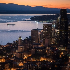 Aerial Seattle Downtown Nightscape  #seattle #dronephotography #dronevideo #aerial #aerialphotography #aerialvideo #northwest #washingtonstate To order a print please email me at  Mike Reid Photography
