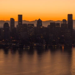 Aerial Seattle Sunrise Silhouette Skyline.jpg