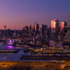 Aerial Seattle Sunset Skyline Blue Hour.jpg