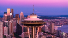 Aerial Seattle Sunset Space Needle and City.jpg To order a print please email me at  Mike Reid Photography : dji, mavic 3 pro, northwest, seattle, space needle, sunset