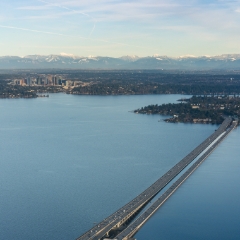 I90 Bridge and Bellevue Aerial Photography To order a print please email me at  Mike Reid Photography