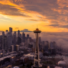Morning Light in Seattle as the Fog Rolls In.jpg To order a print please email me at  Mike Reid Photography : seattle, urban, sunrise, fog, sunset, puget sound, elliott bay, space needle, northwest, washington, Mount rainier, Mount Baker, aerial, a7r, a7r2, seattle aerial photography, northwest aerial photography, seattle aerial videos, northwest aerial videos, autel robotics drone, drone, drone videos, seattle photography, seattle video