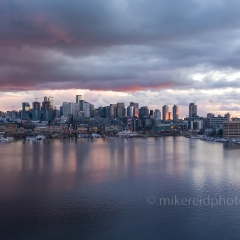 Over Seattle Downtown Grays Golden Light.jpg To order a print please email me at  Mike Reid Photography : seattle, sky view observatory, svo, zeiss lenses, columbia center, urban, sunrise, fog, sunset, puget sound, elliott bay, space needle, northwest, washington, rainier, aerial, a7r, alr2, seattle aerial photography, northwest aerial photography, university of washington, alki, seattle photography