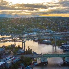 Over Seattle Freeway and University Bridges  #seattle #dronephotography #dronevideo #aerial #aerialphotography #aerialvideo #northwest #washingtonstate To order a print please email me at  Mike Reid Photography : seattle, sky view observatory, svo, zeiss lenses, columbia center, urban, sunrise, fog, sunset, puget sound, elliott bay, space needle, northwest, washington, rainier, aerial, a7r, seattle aerial photography, northwest aerial photography, university of washington, alki, seattle photography