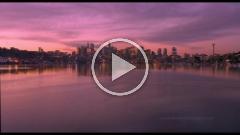 Over Seattle Lake Union Sunrise Water Tranquility video.mp4