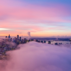 Over Seattle On The Clouds at Sunrise  #seattle #dronephotography #dronevideo #aerial #aerialphotography #aerialvideo #northwest #washingtonstate To order a print please email me at  Mike Reid Photography : space needle, space needle photography