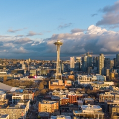 Over Seattle Space Needle Aerial Photography.jpg