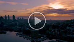 Over Seattle Space Needle and Sunset Video.mp4