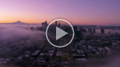 Over Seattle Sunrise Fog Video.mp4