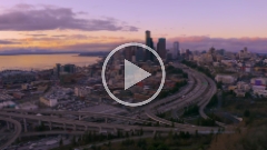 Over Seattle Traffic Interchange at Rush Hour Video.mp4