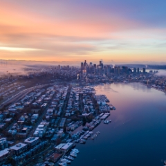 Over Seattle and Eastlake City and Mount Rainier Dawn  #seattle #dronephotography #dronevideo #aerial #aerialphotography #aerialvideo #northwest #washingtonstate To order a print please email me at  Mike Reid Photography : seattle, urban, sunrise, fog, sunset, puget sound, elliott bay, space needle, northwest, washington, Mount rainier, Mount Baker, Mount Shuksan, north Cascades, aerial, seattle aerial photography, northwest aerial photography, seattle aerial videos, northwest aerial videos, autel robotics drone, drone, drone videos, seattle photography, seattle video, ferry