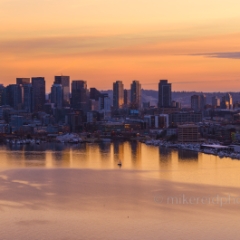 Over Seattle and Lake Union Sunset Sailboat.jpg