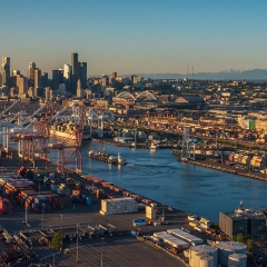 Over the Port of Seattle Aerial Drone Evening Light  #seattle #dronephotography #dronevideo #aerial #aerialphotography #aerialvideo #northwest #washingtonstate To order a print please email me at  Mike Reid Photography : seattle, sky view observatory, svo, zeiss lenses, columbia center, urban, sunrise, fog, sunset, puget sound, elliott bay, space needle, northwest, washington, rainier, aerial, a7r, alr2, seattle aerial photography, northwest aerial photography, university of washington, alki, seattle photography