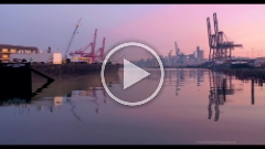 Quiet Seattle Port of Seattle Sunrise Drone Video.mp4