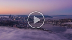 Seattle Aerial Photography Above the Fog at Sunrise Video.mp4