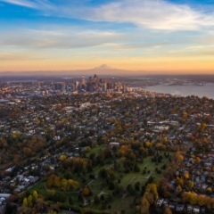 Seattle Aerial Photography City and Queen Anne Hill Fall Colors.jpg
