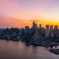 Seattle Aerial Photography Downtown Sunrise.jpg