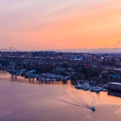 Seattle Aerial Photography Lake Union and Eastlake Sunrise  #seattle #dronephotography #dronevideo #aerial #aerialphotography #aerialvideo #northwest #washingtonstate To order a print please email me at  Mike Reid Photography : seattle, sky view observatory, svo, zeiss lenses, columbia center, urban, sunrise, fog, sunset, puget sound, elliott bay, space needle, northwest, washington, rainier, aerial, a7r, seattle aerial photography, northwest aerial photography, university of washington, alki, seattle photography