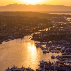 Seattle Aerial Photography Lake Washington Ship Canal Sunset.jpg