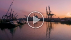 Seattle Aerial Photography Port of Seattle Sunrise.mp4