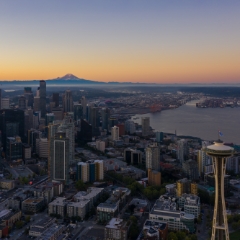 Seattle Aerial Photography Space Needle and Mount Rainier  #seattle #dronephotography #dronevideo #aerial #aerialphotography #aerialvideo #northwest #washingtonstate To order a print please email me at  Mike Reid Photography : seattle, sky view observatory, svo, zeiss lenses, columbia center, urban, sunrise, fog, sunset, puget sound, elliott bay, space needle, northwest, washington, rainier, aerial, a7r, seattle aerial photography, northwest aerial photography, university of washington, alki, seattle photography