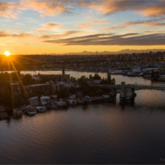 Seattle Aerial Photography University and Freeway Bridges Sunset.jpg