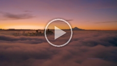 Seattle On The Clouds Sunrise Aerial Video.mp4