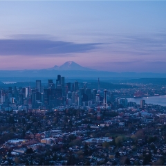 Seattle and Mount Rainier Sunrise Aerial View.jpg