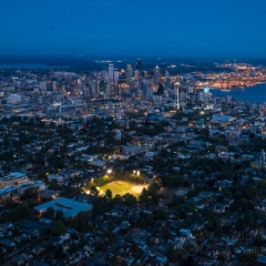 Seattle at Night from Over Queen Anne.jpg To order a print please email me at  Mike Reid Photography : #Seattle #aerial #washingtonstate #spaceneedle #mtrainier