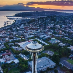 #Seattle #aerial #washingtonstate #spaceneedle #mtrainier To order a print please email me at  Mike Reid Photography : seattle, sky view observatory, svo, zeiss lenses, columbia center, urban, sunrise, fog, sunset, puget sound, elliott bay, space needle, northwest, washington, rainier, aerial, a7r