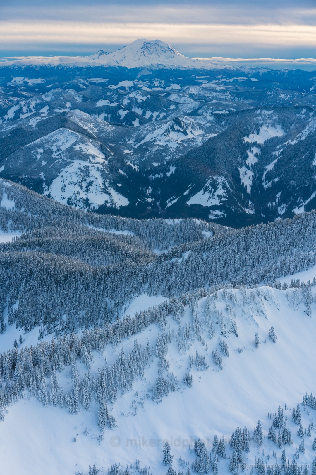 Aerial Cascades and Mount Rainier