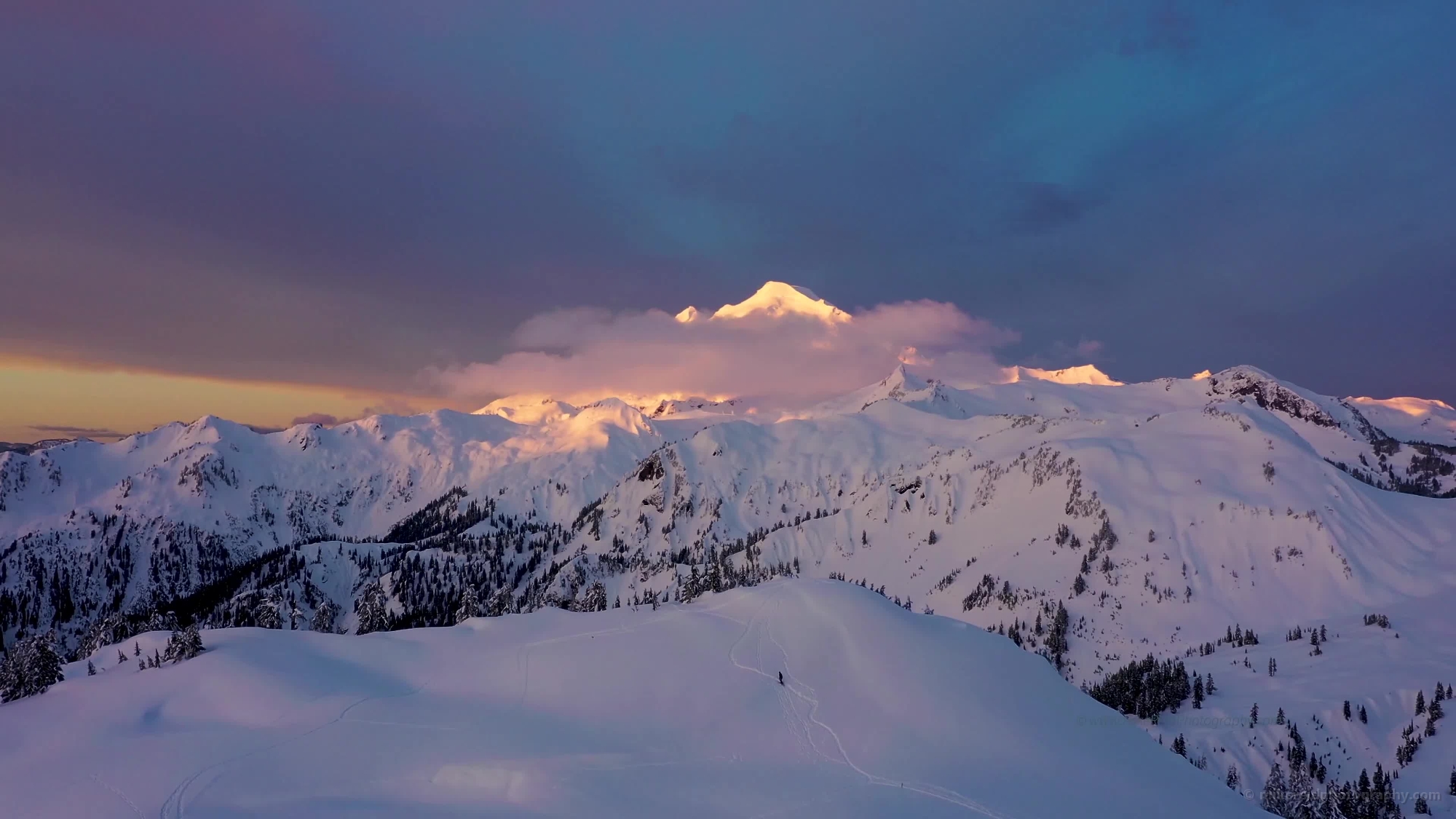 Aerial Over Huntoon Point and Mount Baker Video